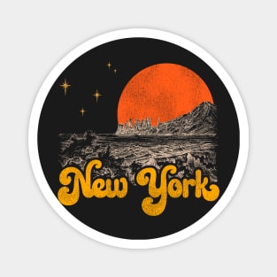 Vintage State of New York Mid Century Distressed Aesthetic Magnet